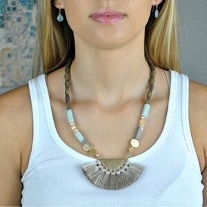 Kailani statement necklace in Taupe